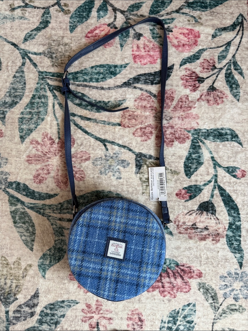 Blue Plaid Round Crossbody Bag - Women's Fashion